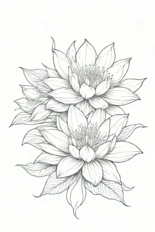 Lilly And Lotus Flower Intertwined