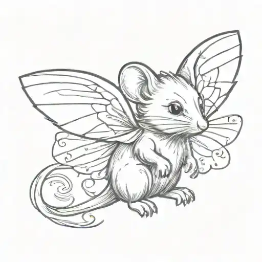 A Little Mouse With Wings Flying