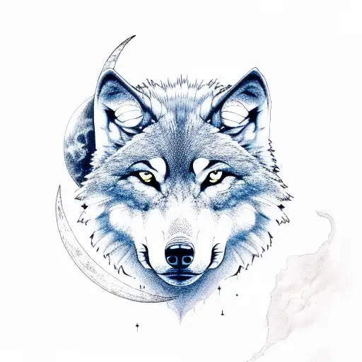 Wolf And Moon