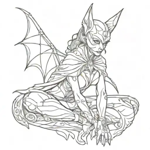 Tattoo Bat Woman