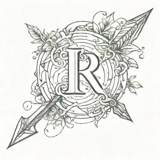 Arrow And Letter R