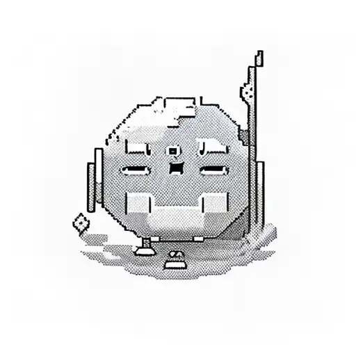 Bmo Playing A Video Game With A Pixelated Background