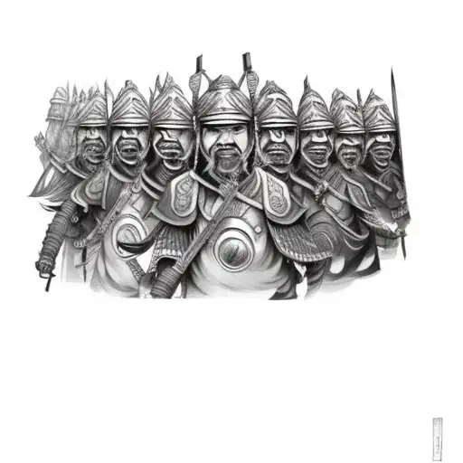 A Group Of Asian Warriors