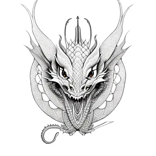 Dragon With Black Tulip