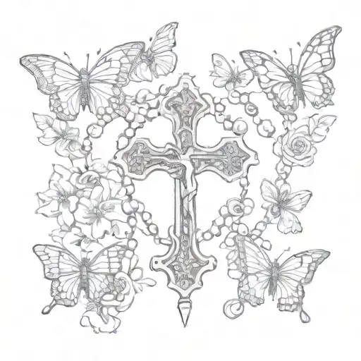 Rosary W Butterflies Memorial