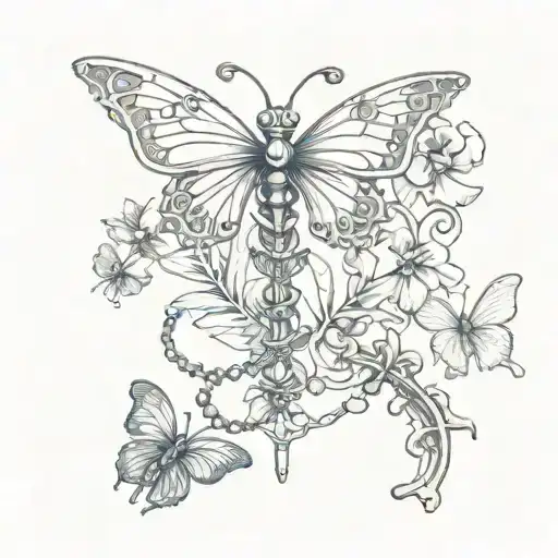 Rosary W Butterflies Carrying It