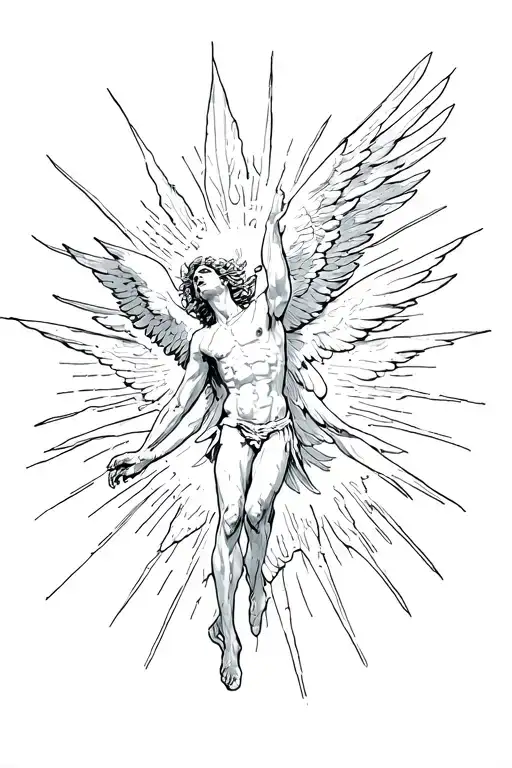 Icarus Falling Reaching Towards The Sun