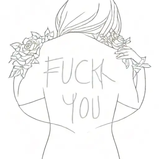 A Woman With A Tattoo That Says'fuck You Love You'