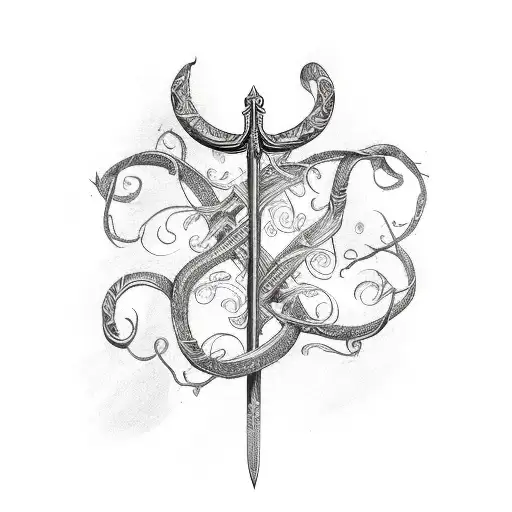 Sword With Vines Wrapped Around It