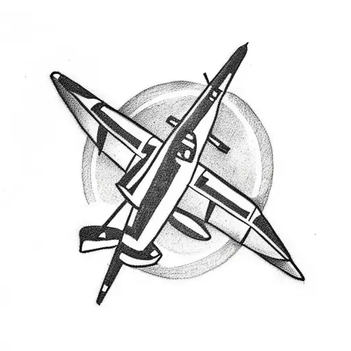 A Minimalist Tattoo Of An Airplane In Honor Of My Grandpa Who Was In The Air Force