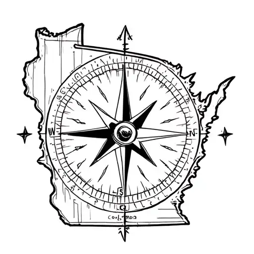 Compass Half Wisconsin Half Colorado With 9 Stars