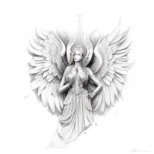 Left Peck Chest Heartbroken Angel Of Venageance