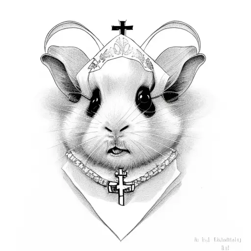 Fleabag As If She Was A Catholic Saint Rounded By Guinea Pigs