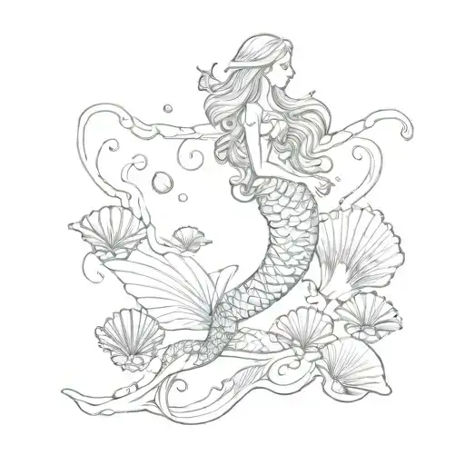 Mermaid Tail With 5 Little Seashells Incorporated