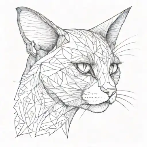 Black Cat Face Profile