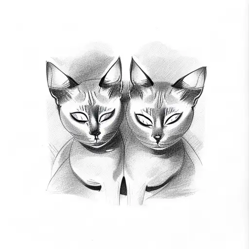 Two Siamese Cat Sleeping