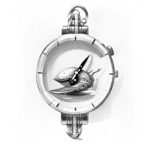 Knife And Broken Wrist Watch