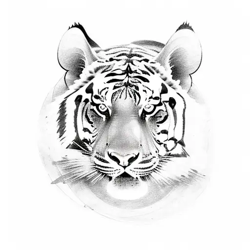 A Tattoo Of A Tiger Surrounded By Family Members