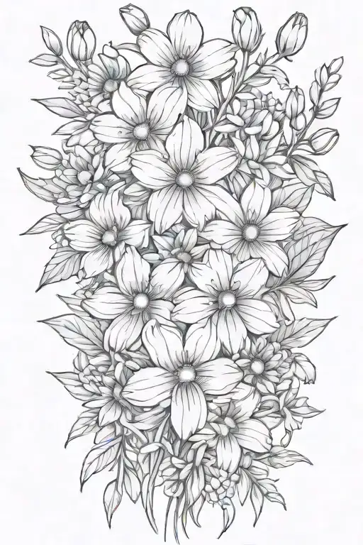 Small Marigold Daisy Daffodil And Clover Bouquet