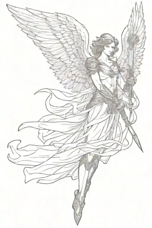 Angel Holds Out A Sword