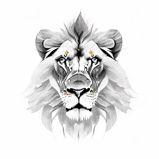 A Sketch Of A Lion With A Muscular Physique