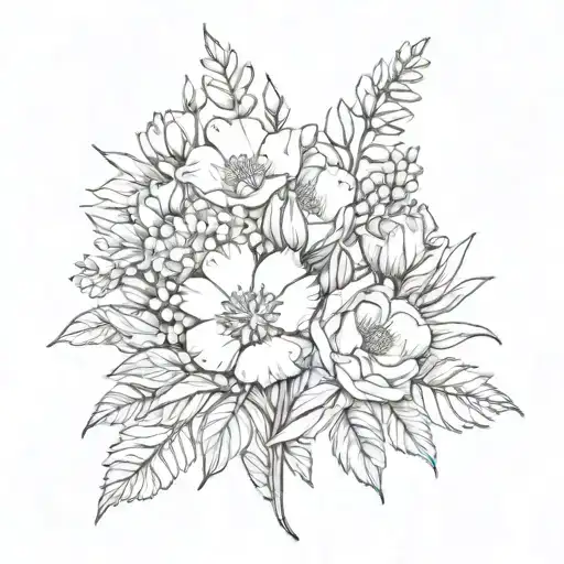 April And July Birth Flower Bouquet