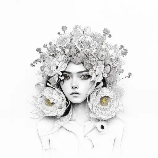 A Stunning Portrait Of Oxum Adorned With Yellow Flowers