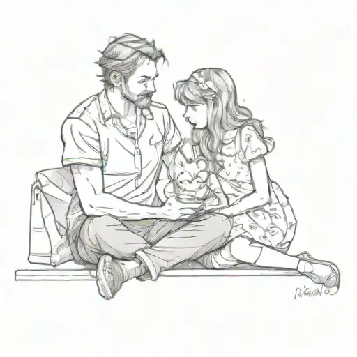 A Man And A Little Girl