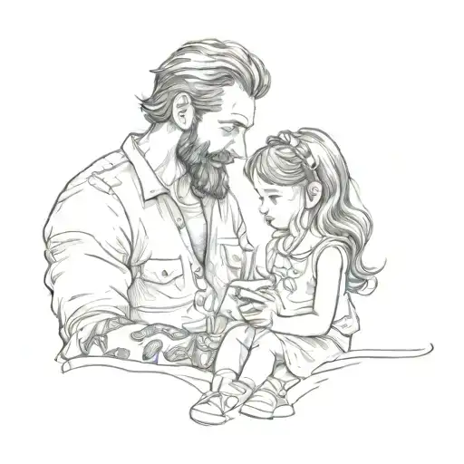 A Man And A Little Girl