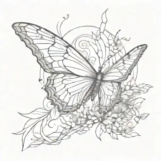 Butterfly With A Broken Wing Flying Away