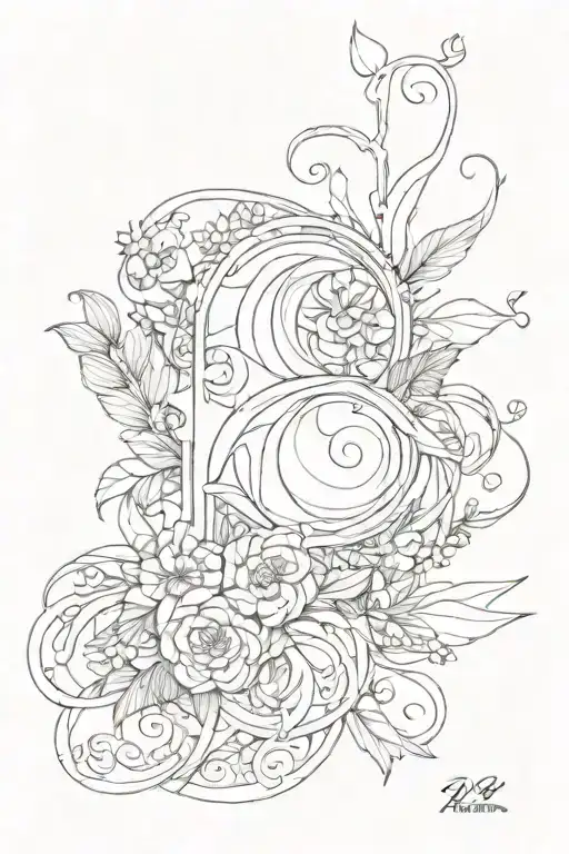 Fine Line Black Grey Tattoo Featuring R Y