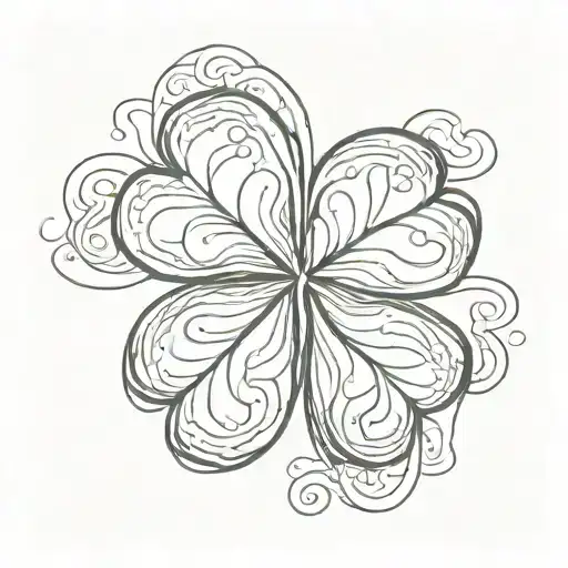 Four Leaf Clover With 444 Written Vertically