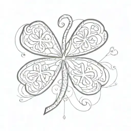 Four Leaf Clover With 444 Written Inside