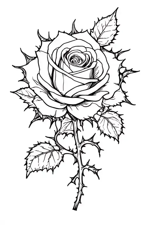 Rose With Thorny Vines