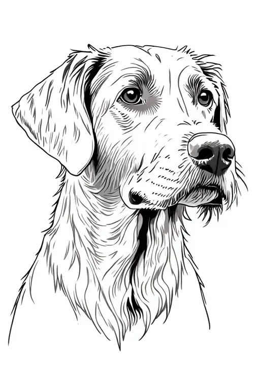 German Wirehaired Pointer Head Fine Line