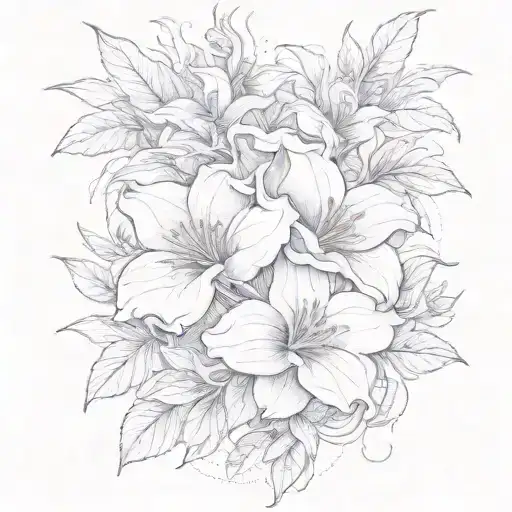 Rose And Lilys Growing Downward