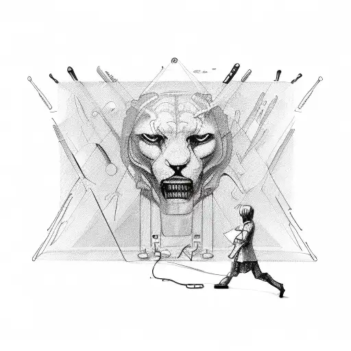 A Sketch-like Illustration Of A Psychologist's Tools Intertwined With Nature