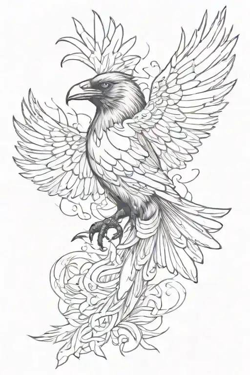 Raven With Raised Wings