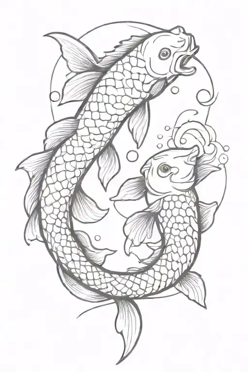 Koi Fish Yin Yang Symbol