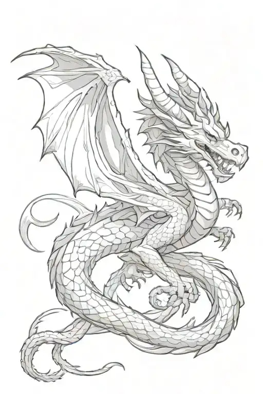 Black And White Dragon