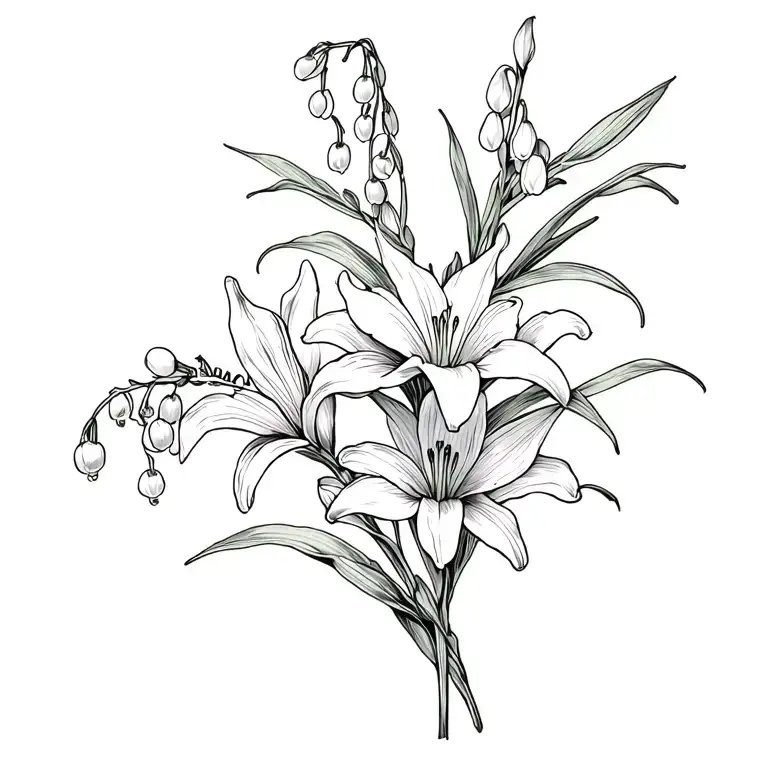 Gladiolus And Lily Of The Valley