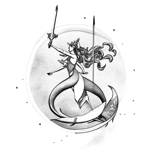 Sagittarius With Mermaid Tail