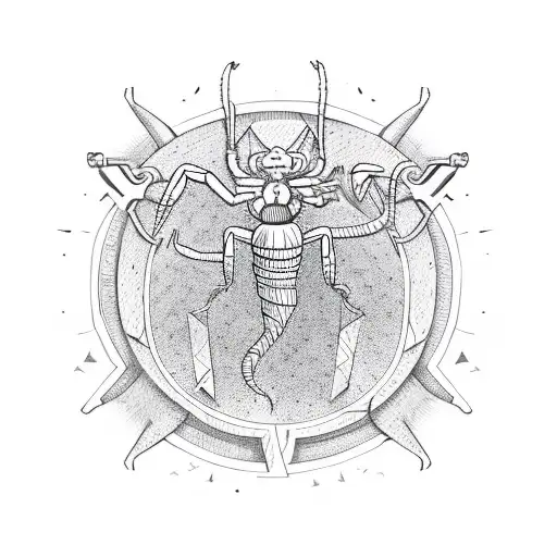 Scorpion Ancient Egypt Cross Pyramids Sun