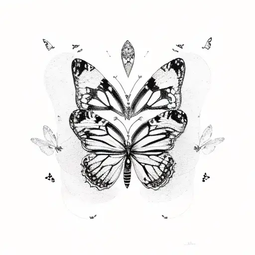 Leo Sign With Butterflies