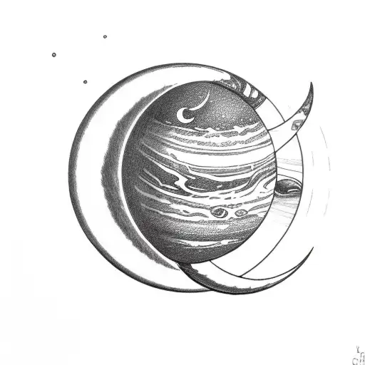 Crescent Moon Inside Saturn