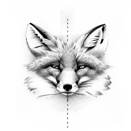 Simple Fox Tattoo With Initials W And D Incorporated