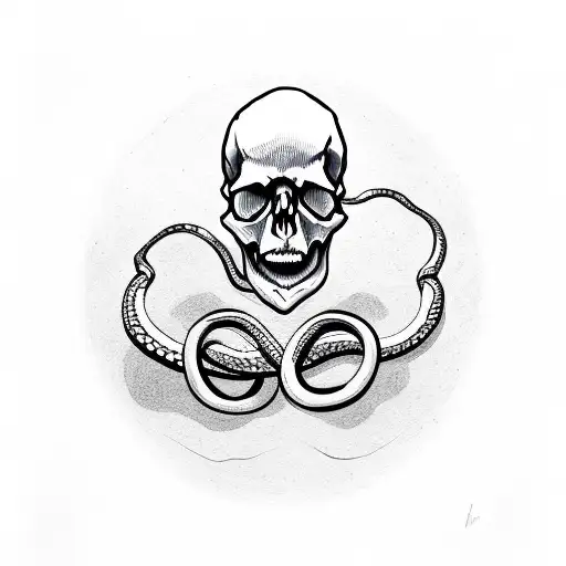 Skull With Snake Around It