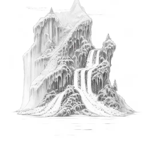 A Coffee Cup With A Waterfall Flowing From It