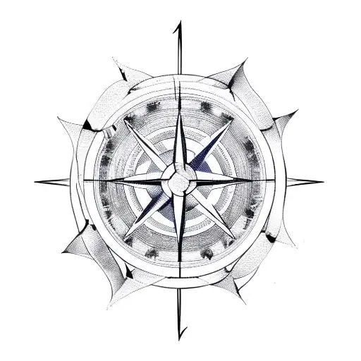 Vegvisit Symbols Around A Nautical Compass