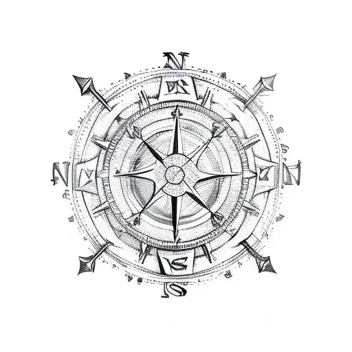 Vegvisir In A Nautical Compass